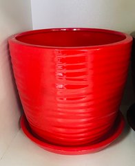 Горшок керамический Грация волна глянец 2,2л красный Ориана-Запорожкерамика