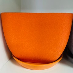 Горшок керамический Ноктюрн квадрат шелк оранжевый 4,8л Ориана-Запожкерамика