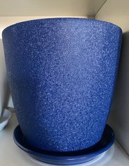 Горшок керамический Грация шелк №1 синий 10л Ориана-Запорожкерамика