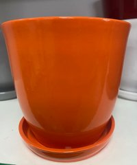 Горшок керамический Глория глянец 1л оранжевый Славянская керамика