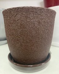 Горшок керамический Глория шелк 1л шоколад Славянская керамика