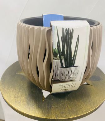 Горшок-вазон с вкладом для цветов Sandy Bowl DKS 180 мокка