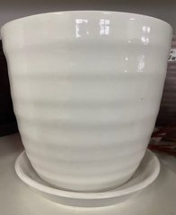 Горшок керамический Грация обруч 2,3л белый Ориана-Запорожкерамика