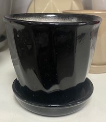 Горшок Волна глянец 0,5л черный Славянская керамика