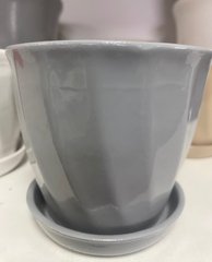 Горшок Волна глянец 0,5л серый Славянская керамика