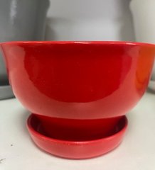 Горшок керамический Фиалочница глянец 0,6л Красный Славянская керамика