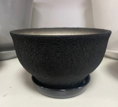 Горшок керамический Фиалочница шелк 0,6л Черный Славянская керамика