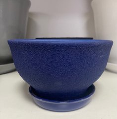 Горшок керамический Фиалочница шелк 0,6л Синий Славянская керамика