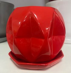 Горшок керамический Сфера глянец 1,5л красный Славянская керамика