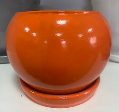 Горшок керамический Шар глянец 2,5л оранжевый Славянская керамика