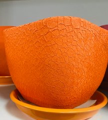 Горшок керамический Ноктюрн квадрат шелк оранжевый 1,8л Ориана-Запожкерамика